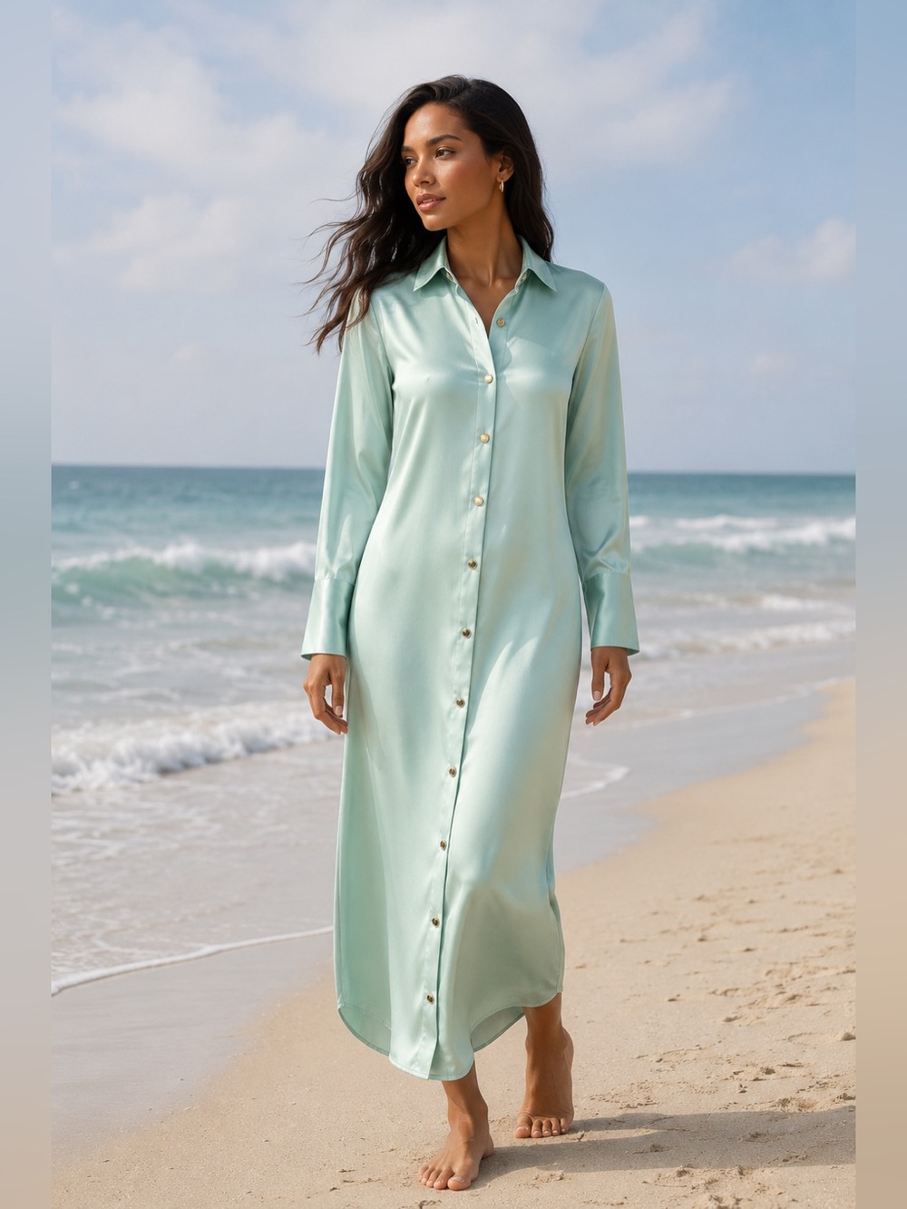 NEW Aleeza Paris Aurora Satin Dress – Tiffany Blue | Size Small